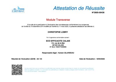 attestation de réussite